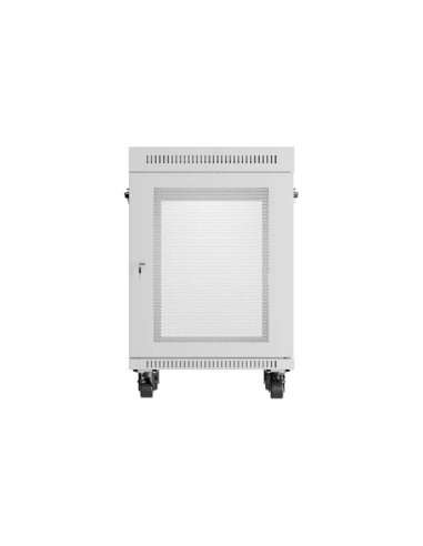 Szafa Instalacyjna Rack Stojąca 19" 15U 600 × 600 Szara, Drzwi Perforowane, Lcd, Lanberg (Flat Pack)