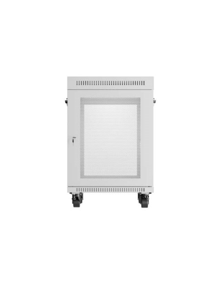 Szafa Instalacyjna Rack Stojąca 19" 15U 600 × 600 Szara, Drzwi Perforowane, Lcd, Lanberg (Flat Pack)