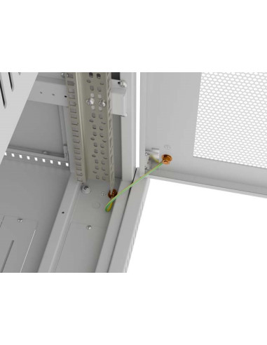 Szafa Instalacyjna Rack Stojąca 19" 15U 600 × 600 Szara, Drzwi Perforowane, Lcd, Lanberg (Flat Pack)