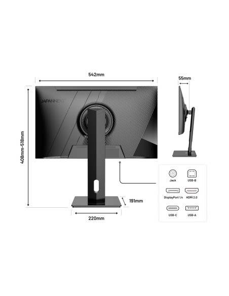 Monitor Japannext 60,5 Cm Jn-Ips2380Uhdr-C65W-Hsp 16:9 Hdmi/Dp Uhd
