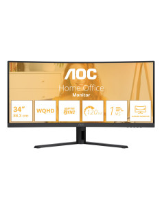 Aoc B3 Cu34B3E Monitor Komputerowy 86,4 Cm (34") 3440 X 1440 Px Wide Quad Hd Led Czarny