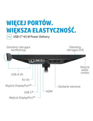 Hp E24M G4 60,5 Cm (23.8") 1920 X 1080 Px Monitor Full Hd Czarny, Srebrny