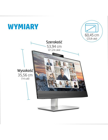 Hp E24M G4 60,5 Cm (23.8") 1920 X 1080 Px Monitor Full Hd Czarny, Srebrny
