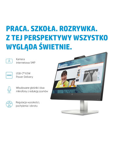 Hp E24M G4 60,5 Cm (23.8") 1920 X 1080 Px Monitor Full Hd Czarny, Srebrny