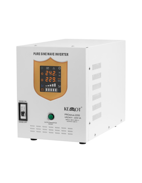 Zasilacz Awaryjny Kemot Prosinus-2200 Przetwornica Z Czystym Przebiegiem Sinusoidalnym I Funkcją Ładowania 12V 230V 2200Va/1600W