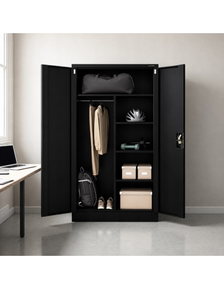 Iron Mate Szafa Gospodarcza Metalowa Saturn 185X90X45 Czarna Ral9005
