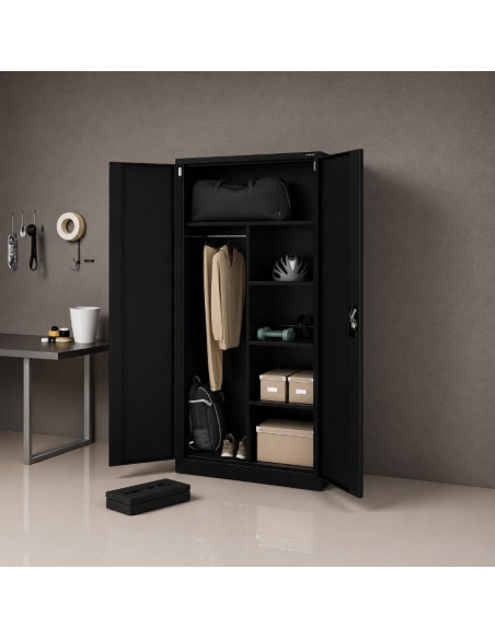 Iron Mate Szafa Gospodarcza Metalowa Saturn 185X90X45 Czarna Ral9005