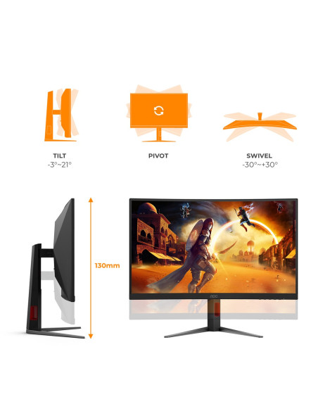 Aoc G4 C27G4Z2 Monitor Komputerowy 68,6 Cm (27") 1920 X 1080 Px Full Hd Lcd Czarny, Czerwony