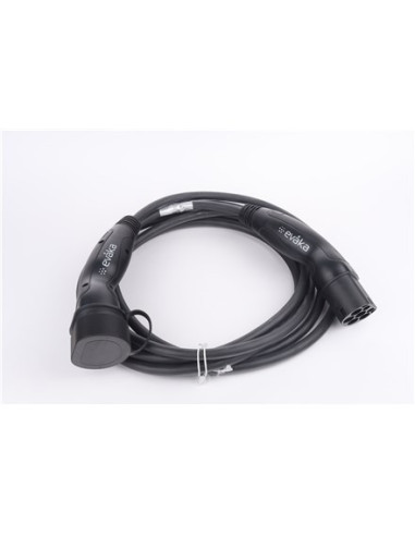 Evaka Ev Charging Cable Type 2-Type 2, 22 Kw, 32 A, 5 X 6 Mm2, 1 X 0.5 Mm2, 7 M | Itgam3872 | Black