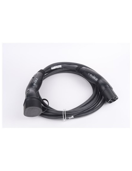 Evaka Ev Charging Cable Type 2-Type 2, 22 Kw, 32 A, 5 X 6 Mm2, 1 X 0.5 Mm2, 7 M | Itgam3872 | Black