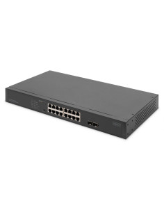 Digitus 16-Portowy Przełącznik Sieciowy Gigabit, 19-Calowy, Niezarządzalny, 2 Porty Uplink, Sfp