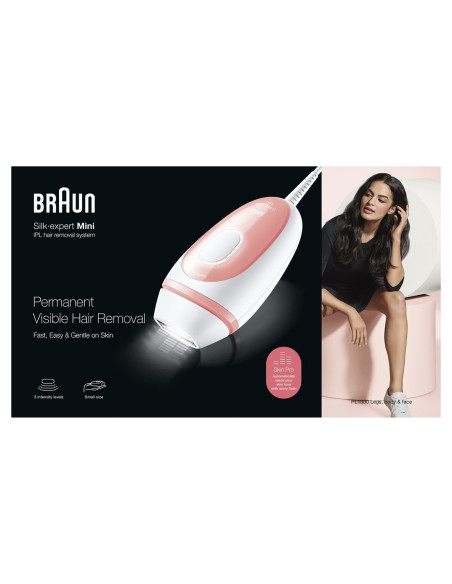 Braun Silk-Expert Pl1000 Środek Do Usuwania Włosów Intensywne Światło Impulsowe (Ipl) Różowy, Biały