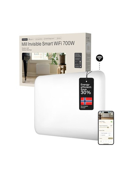 Grzejnik Mill Invisible Smart Wifi Heater Pa700Wifi4 Panelowy 700W 9-12M2 Biały Ipx4