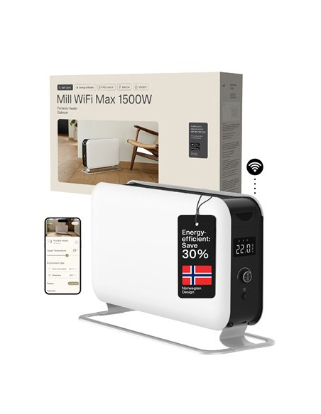 Mill | Portable Heater | Co1500Maxwifi3 | Convection Heater | 1500 W | Suitable For Rooms Up To 14-18 M2 | White | Ipx4