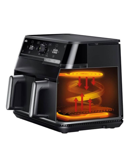 Braun Twincook 5 Podwójny 10 L Autonomiczny 2800 W Frytkownica Na Gorące Powietrze Czarny