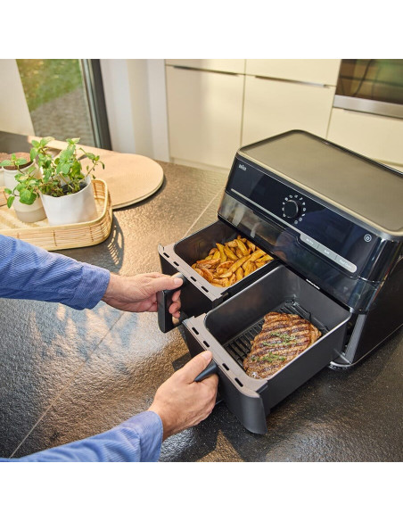 Braun Twincook 5 Podwójny 10 L Autonomiczny 2800 W Frytkownica Na Gorące Powietrze Czarny