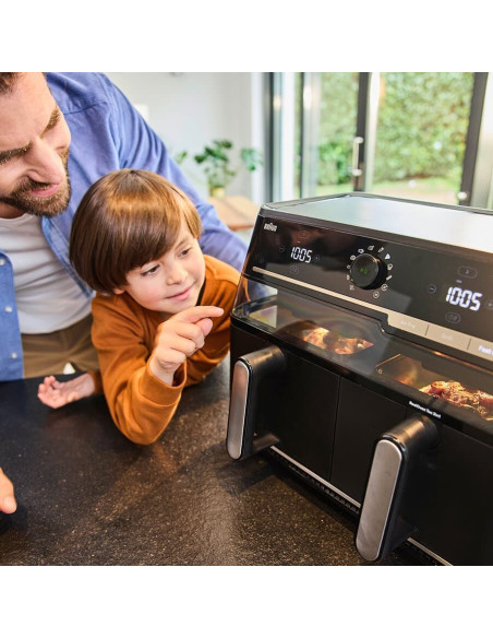 Braun Twincook 5 Podwójny 10 L Autonomiczny 2800 W Frytkownica Na Gorące Powietrze Czarny