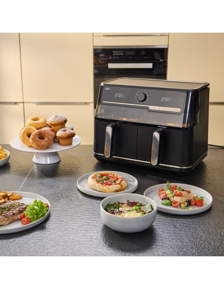 Braun Twincook 5 Podwójny 10 L Autonomiczny 2800 W Frytkownica Na Gorące Powietrze Czarny