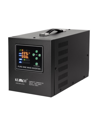 Kemot Zasilacz Awaryjny Z Czystym Przebiegiem Sinusoidalnym I Funkcją Ładowania 12V 230V 2000Va/1200W Lfp4