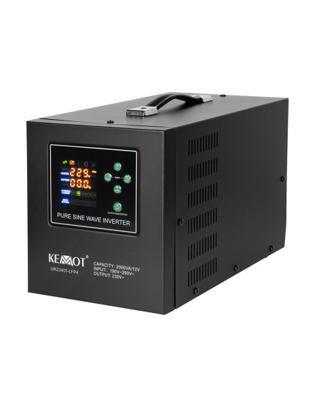 Kemot Zasilacz Awaryjny Z Czystym Przebiegiem Sinusoidalnym I Funkcją Ładowania 12V 230V 2000Va/1200W Lfp4
