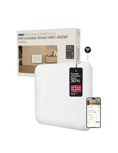 Grzejnik Mill Invisible Smart Wifi Heater Pa400Wifi4 Panelowy 400W 4-6M2 Biały Ipx4