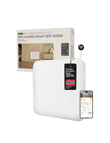 Grzejnik Mill Invisible Smart Wifi Heater Pa400Wifi4 Panelowy 400W 4-6M2 Biały Ipx4
