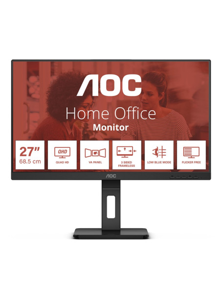Aoc Q27E3Umf Monitor Komputerowy 68,6 Cm (27") 2560 X 1440 Px Quad Hd Czarny