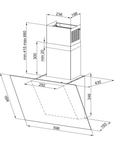 Okap Kominowy Maan Rodo 60 Cm | Led | Czarny 2
