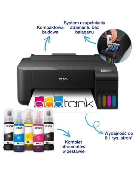 Epson Ecotank L1230 - Drukarka Ze Stałym Zasilaniem W Atrament