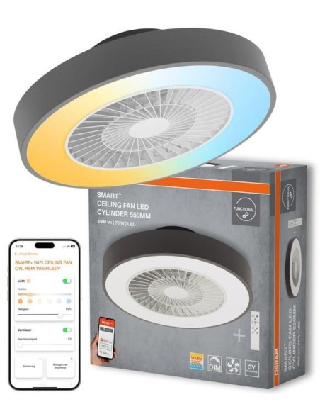 Smart Wifi Ceiling Fan Cyl Rem 76W D550T