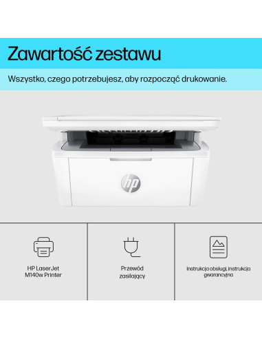Hp Laserjet M140W Bezprzewodowe Multifunction Czerń I Biel Drukarka, Kopiarka, Skaner