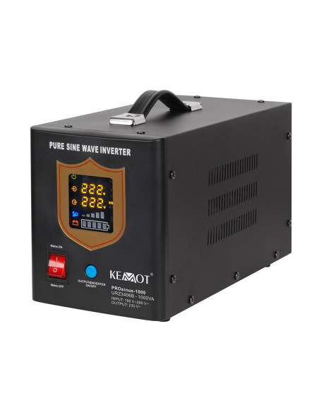 Zasilacz Awaryjny Kemot Prosinus-1000 Przetwornica Z Czystym Przebiegiem Sinusoidalnym I Funkcją Ładowania 12V 230V 1000Va/700W 