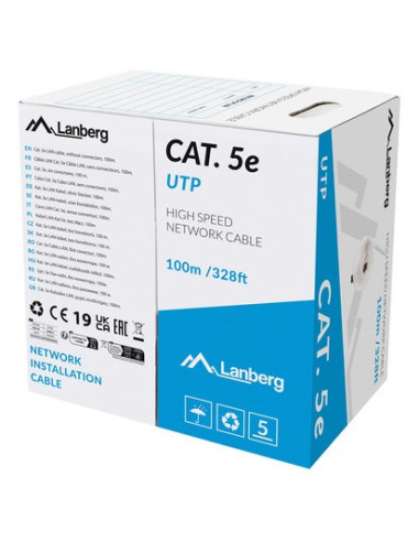 Lanberg Lcu5-12Cu-0100-S Kabel Sieciowy Szary 100 M Cat.5/Cat.5E U/Utp (Utp)