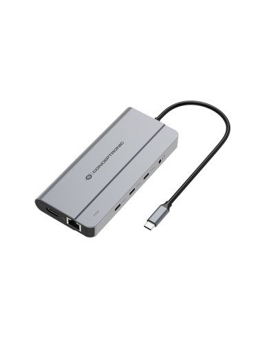 Conceptronic Donn34G Stacja Dokująca Przewodowa Usb 3.2 Gen 2 (3.1 Gen 2) Type-C Szary