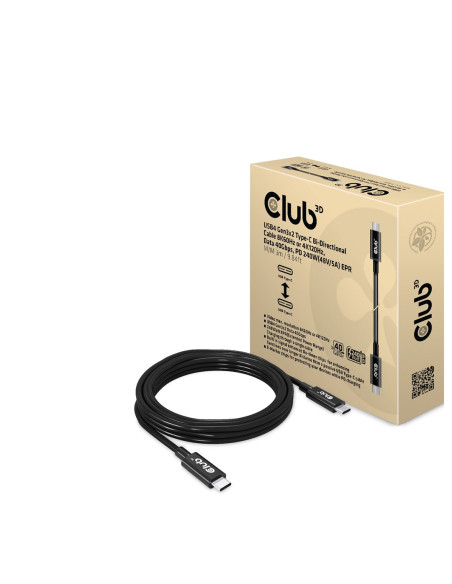 Club3D Cac-1579 Kabel Usb Usb4 Gen 3X2 3 M Usb C Czarny