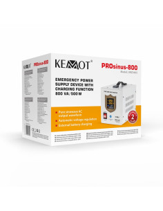 Zasilacz Awaryjny Kemot Prosinus-800 Przetwornica Z Czystym Przebiegiem Sinusoidalnym I Funkcją Ładowania 12V 230V 800Va/500W 2