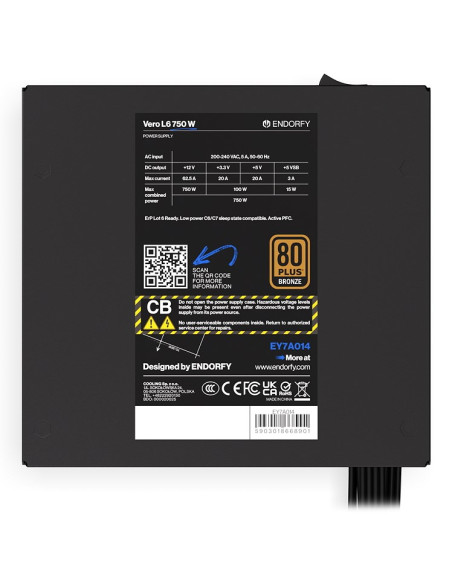 Endorfy Vero L6 Moduł Zasilaczy 750 W 24-Pin Atx Atx Czarny