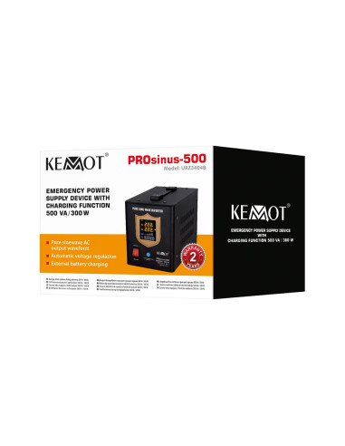 Zasilacz Awaryjny Kemot Prosinus-500 Przetwornica Z Czystym Przebiegiem Sinusoidalnym I Funkcją Ładowania 12V 230V 500Va/300W - 