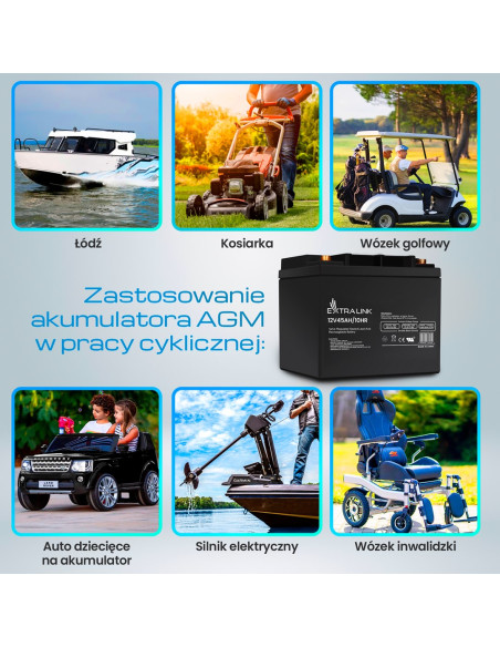 Extralink Akumulator Battery Accumulator Agm 12V 45