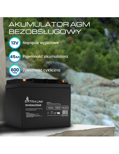 Extralink Akumulator Battery Accumulator Agm 12V 45
