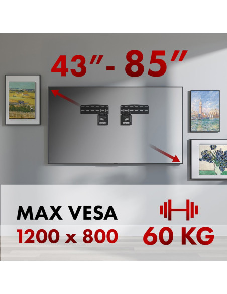 Uchwyt Do Tv Maclean, Kompatybilny Z Telewizorami Samsung Qled, 43"-85", Max. 60Kg, Mc-806 N