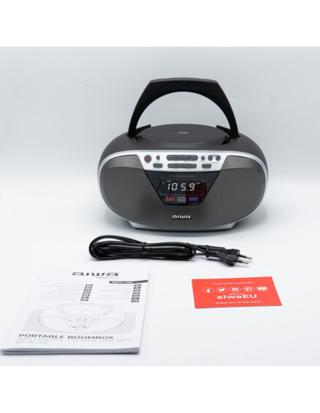 Aiwa Boombox Bbtu-400Sl Cd/Fm Rds/Usb/Bt Srebrny