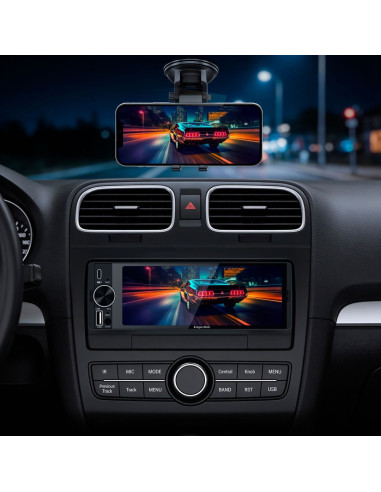 Kruger&Matz Radio Samochodowe Km2016 Carplay/Androidauto 1Din