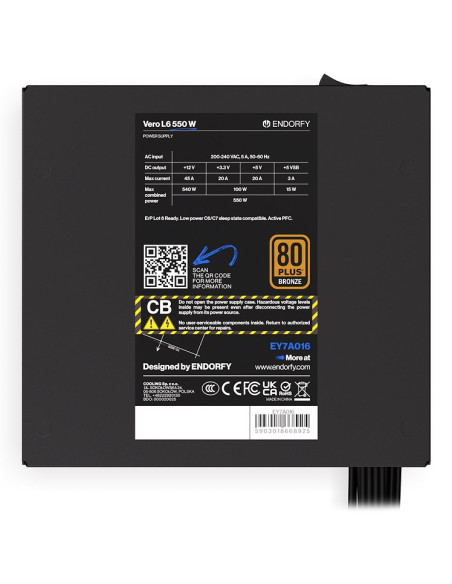 Endorfy Vero L6 Moduł Zasilaczy 550 W 24-Pin Atx Atx Czarny
