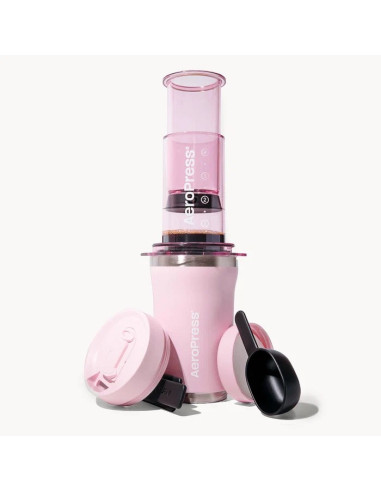 Zaparzacz Do Kawy Go Plus Z Kubkiem Termicznym Różowy Aeropress