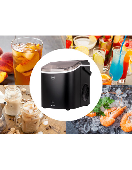 Eldom Kostkarka Do Lodu Ks230 Icelia 165W, Czarna, 12 Kg Lodu/24H  Jednorazowo 9 Kostek Lodu Co 6 – 12 Min