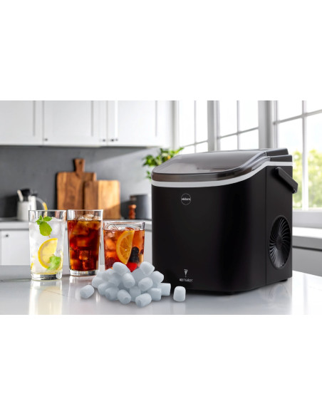 Eldom Kostkarka Do Lodu Ks230 Icelia 165W, Czarna, 12 Kg Lodu/24H  Jednorazowo 9 Kostek Lodu Co 6 – 12 Min