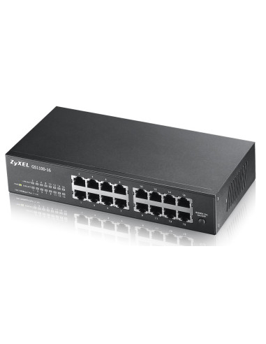 Switch Zyxel Gs1100-16E-Eu0101F 16P Unmanaged, Fanless, Slim