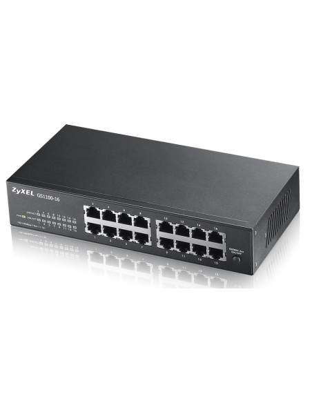 Switch Zyxel Gs1100-16E-Eu0101F 16P Unmanaged, Fanless, Slim