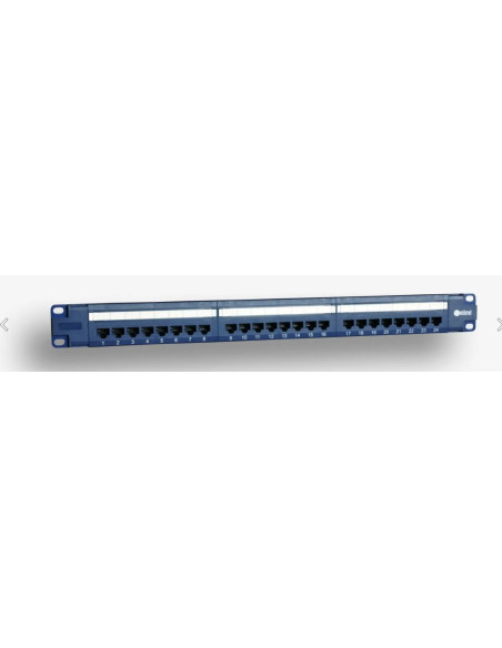 Emiternet Panel 19", 24Xrj45 Utp Kat.6 (1U) Z Półką, Niebieski (Poe)